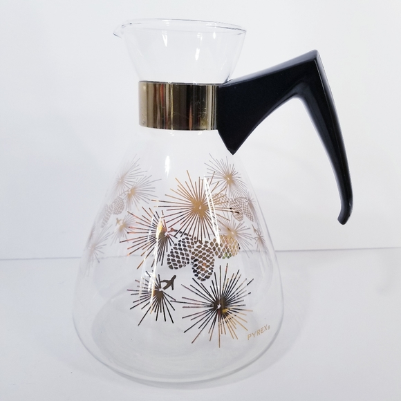 Pyrex Other - Pyrex Glass Coffee Percolator with Gold Pinecones
